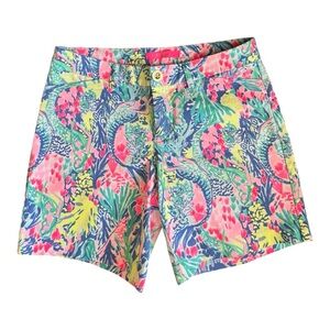 NWT Lilly Pulitzer Women’s Bay Ave Mermaids Cove Colorful Boho Beach Shorts sz 2